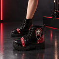 Skull Chain Punk Ankle Boots